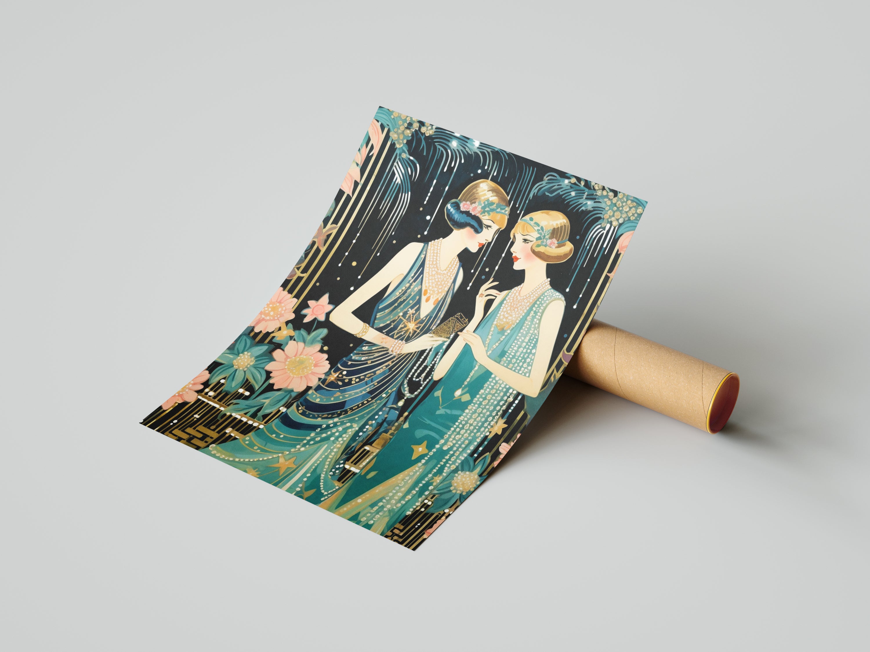 Art Deco Flapper 1920's Ladies Canvas Print Wall Art