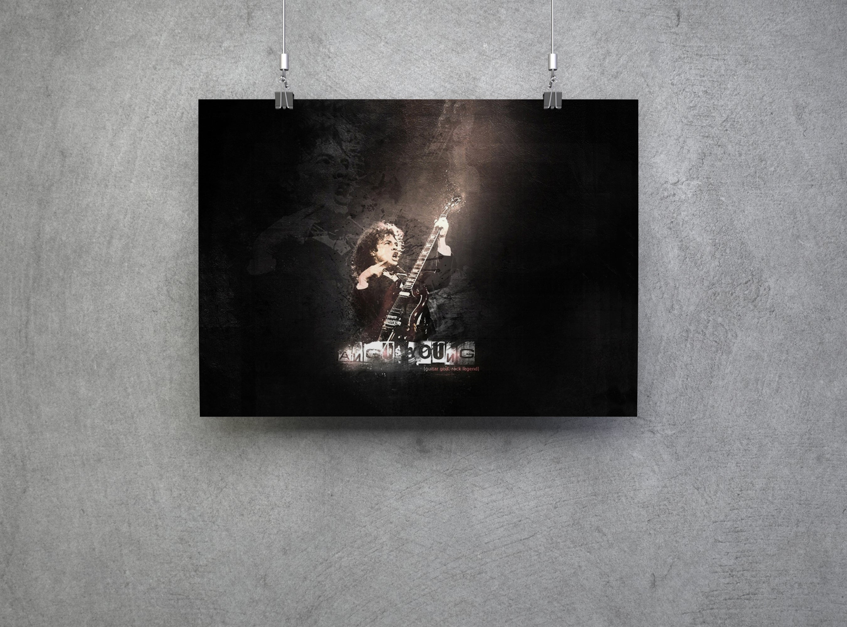 AC/DC Heavy Metal Angus Young Playing Guitar Wall Art Canvas Print