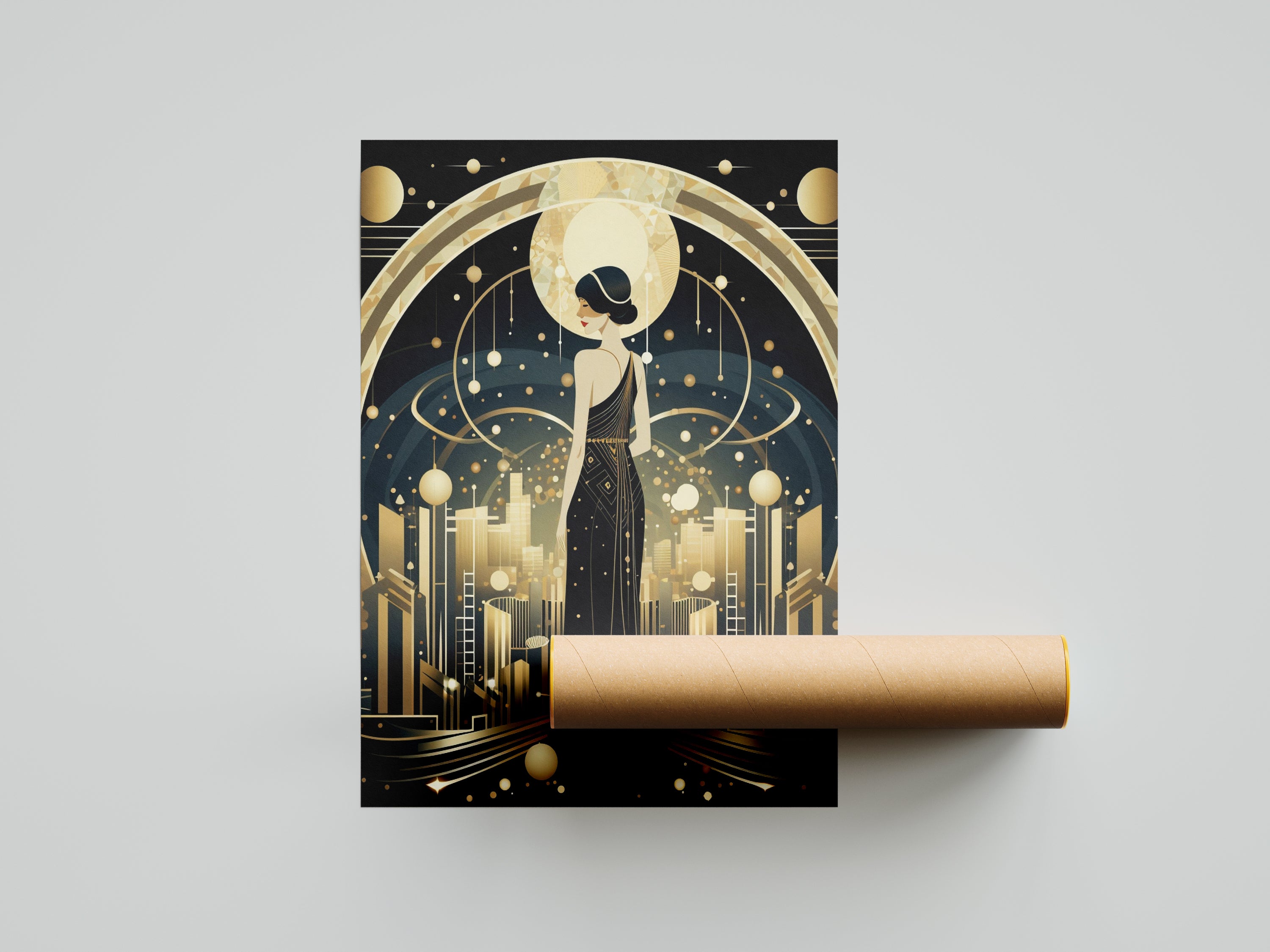 Art Deco Lady 1920's Gatsby Style Canvas Print Wall Art