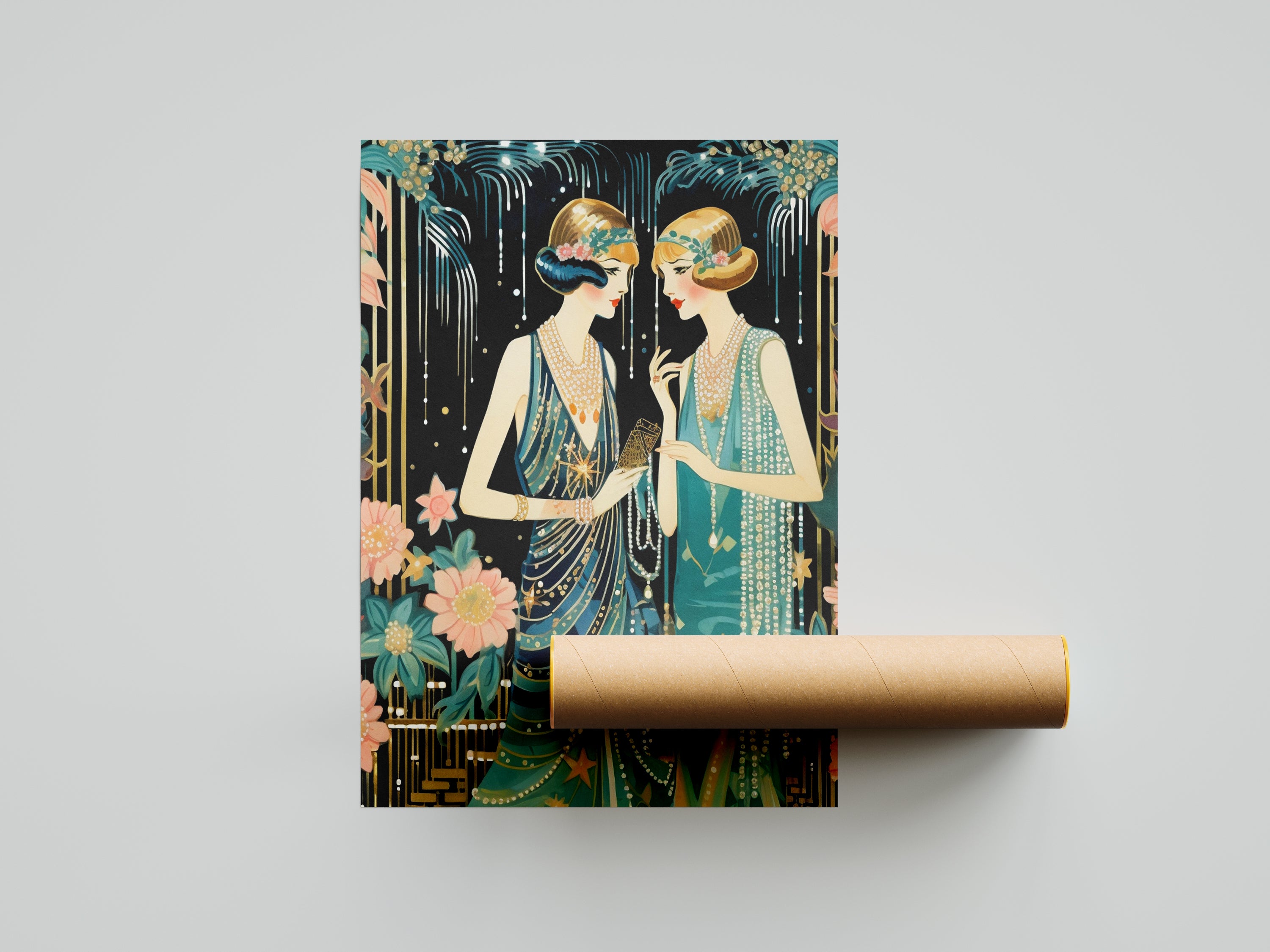 Art Deco Flapper 1920's Ladies Canvas Print Wall Art