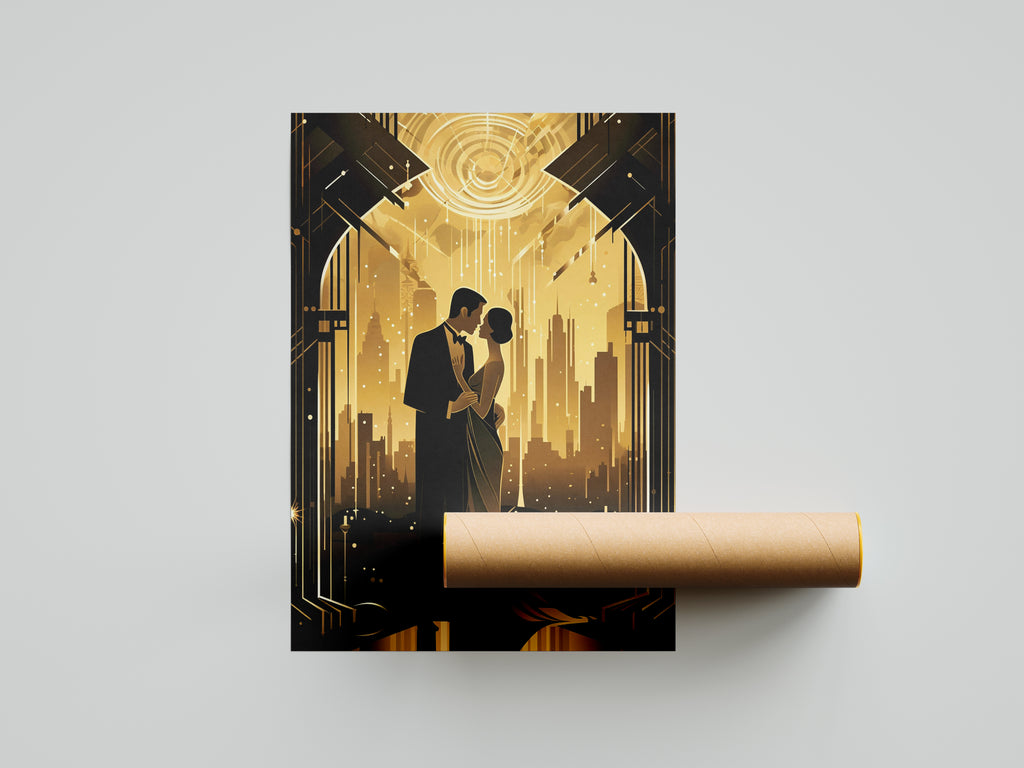 Art Deco Couple 55 Canvas Print: 1920s Style Home Décor Wall Art