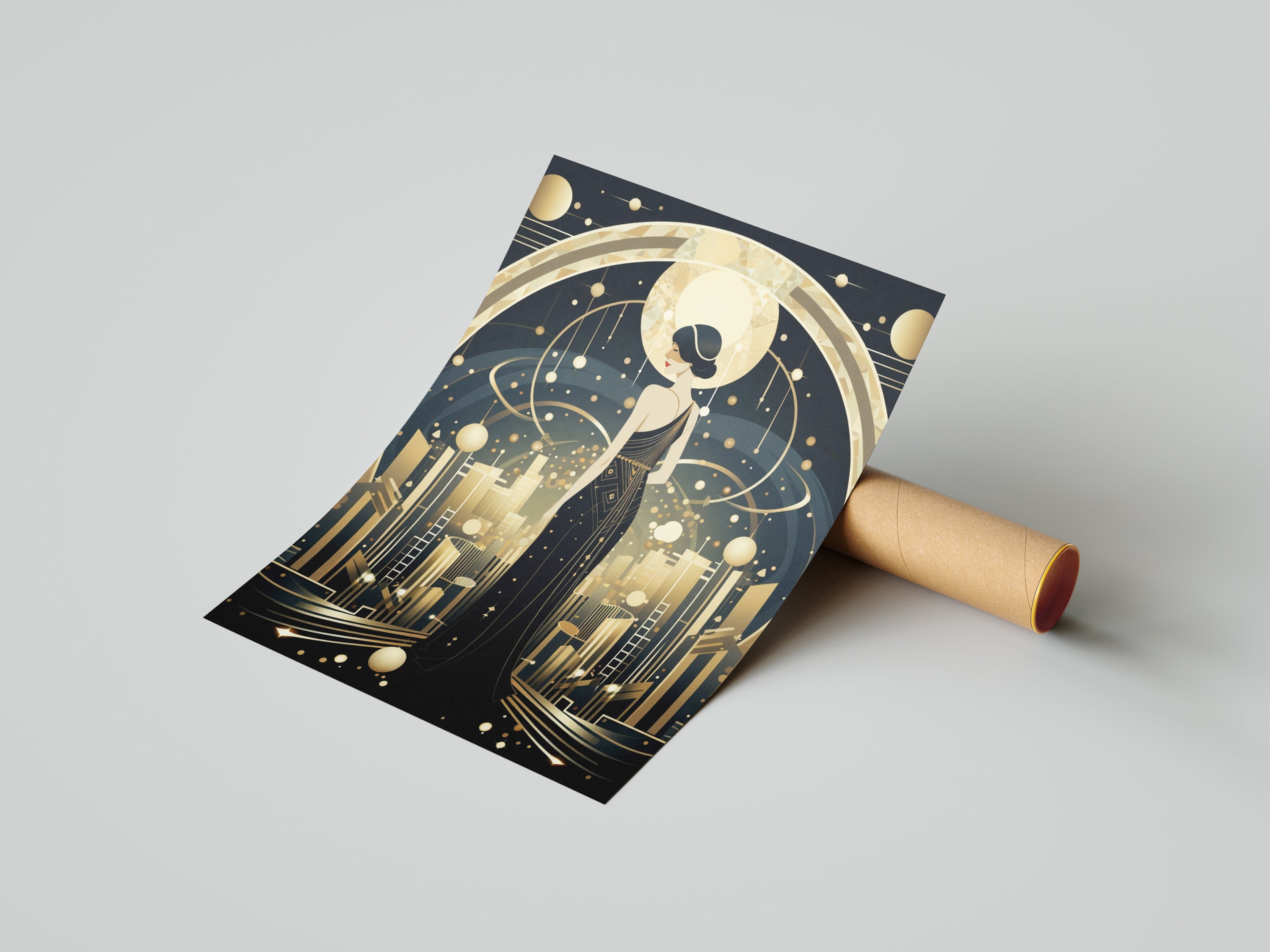 Art Deco Lady 1920's Gatsby Style Canvas Print Wall Art