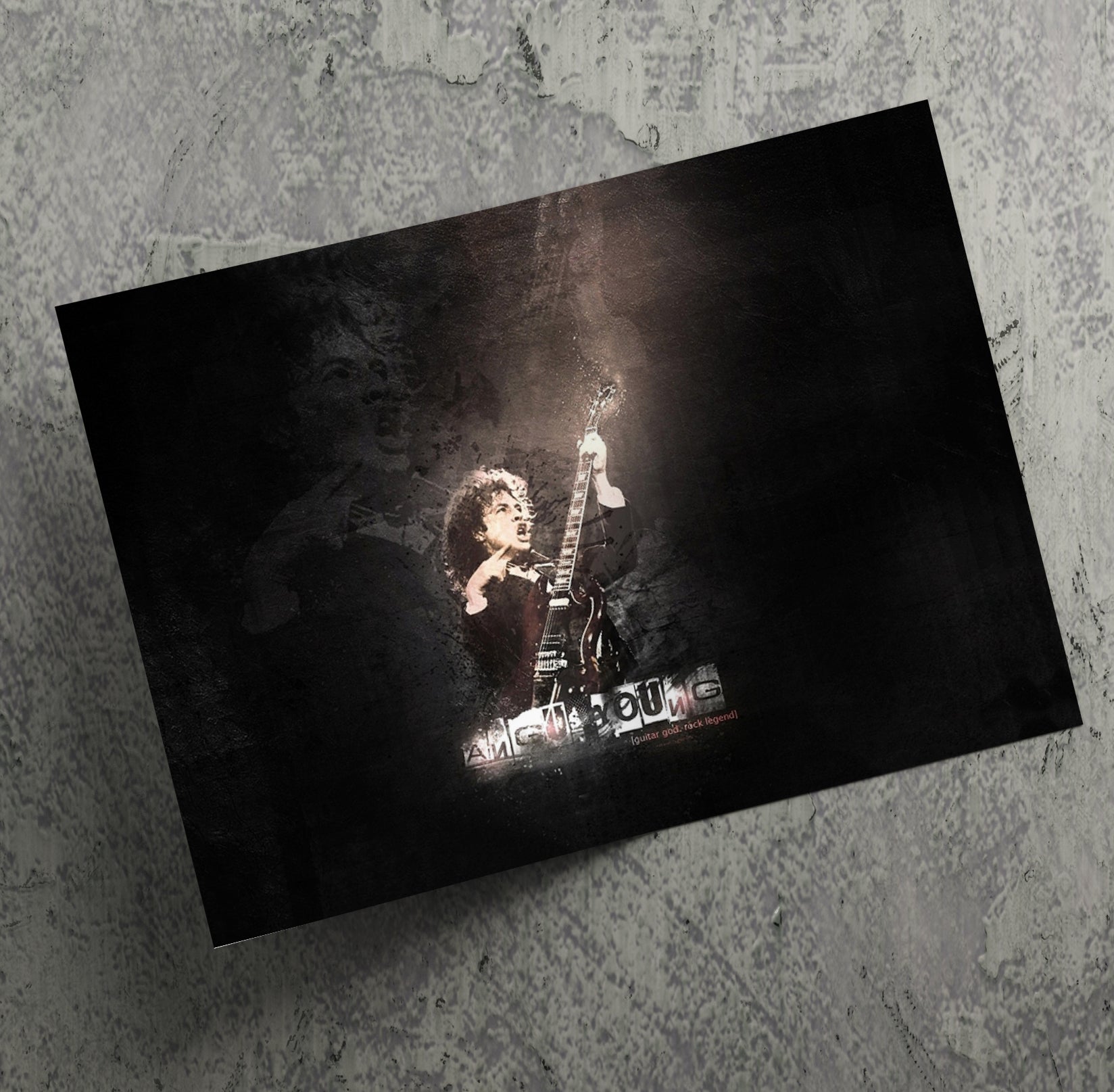 AC/DC Heavy Metal Angus Young Playing Guitar Wall Art Canvas Print
