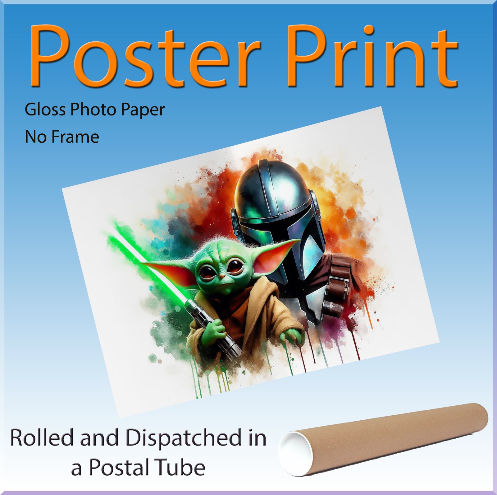The Mandalorian and Grogu Star Wars Inspired Movie Canvas Print