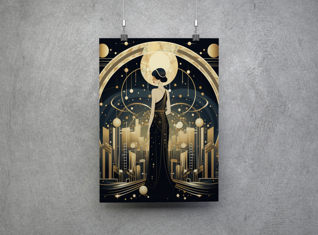 Art Deco Lady 1920's Gatsby Style Canvas Print Wall Art