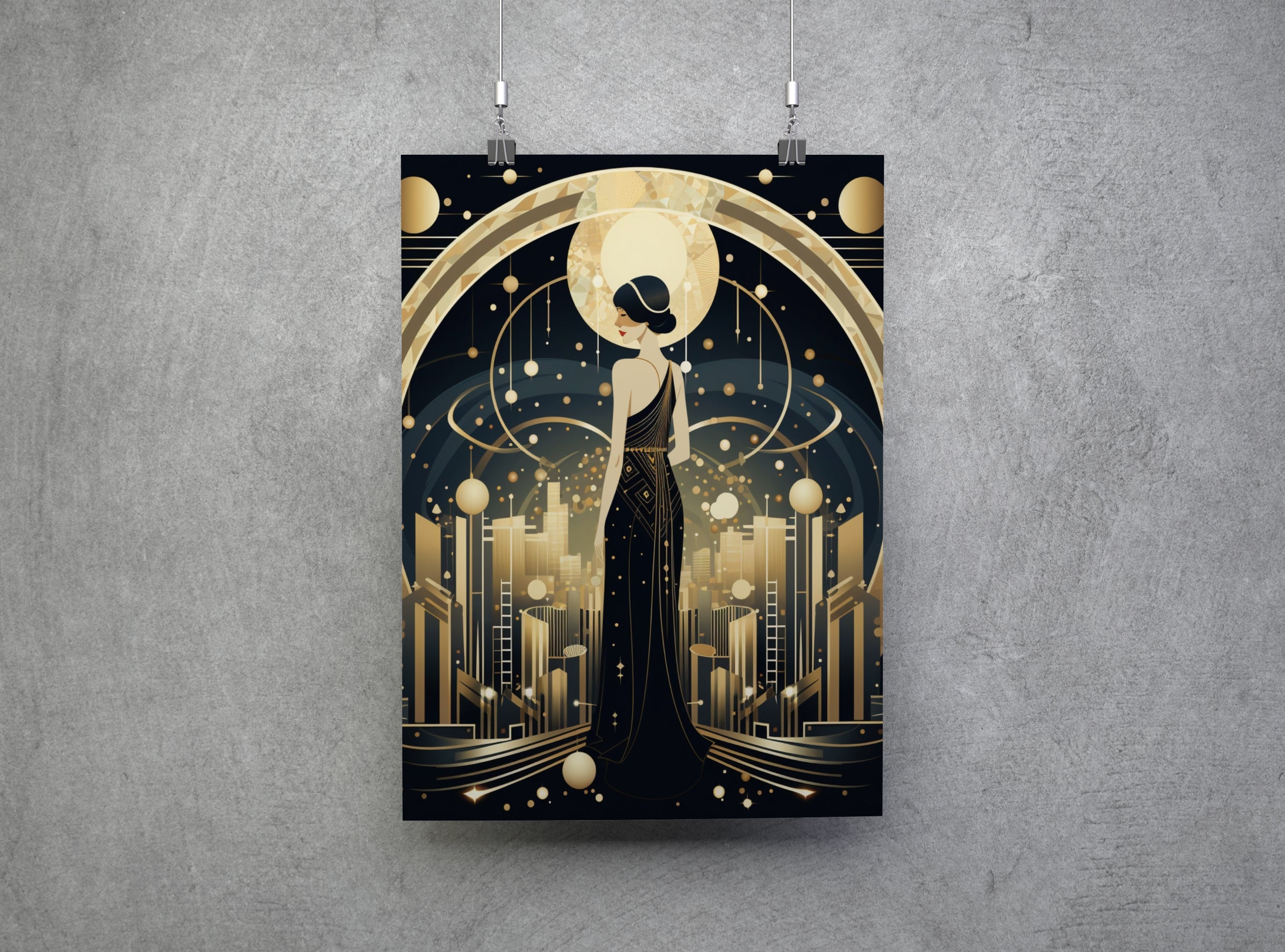 Art Deco Lady 1920's Gatsby Style Canvas Print Wall Art