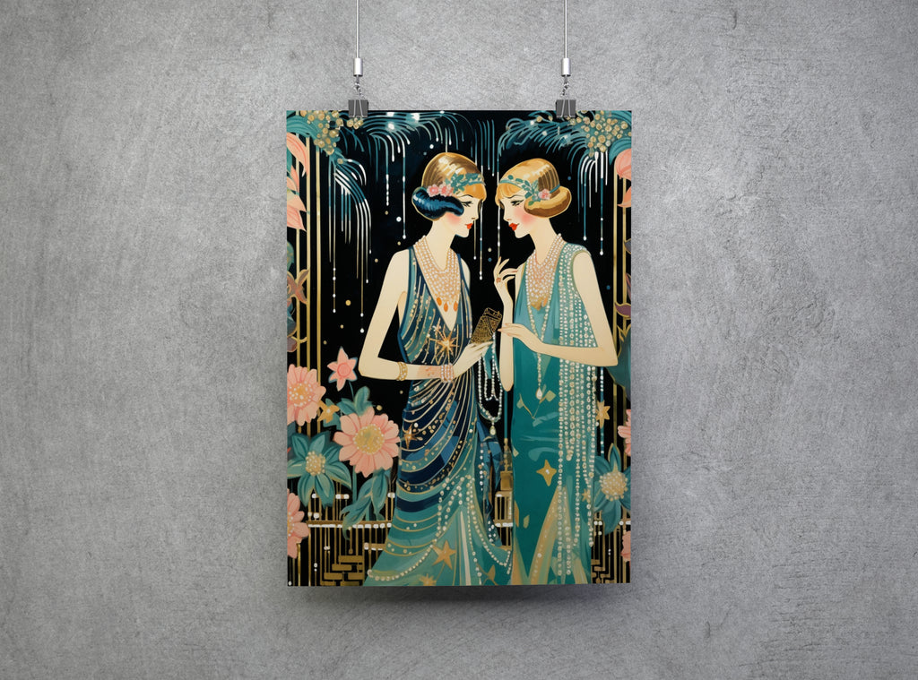Art Deco Flapper 1920's Ladies Canvas Print Wall Art