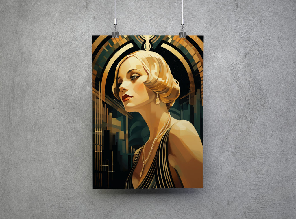 Art Deco Lady 42 Canvas Print: 1920s Style Home Decor Wall Art