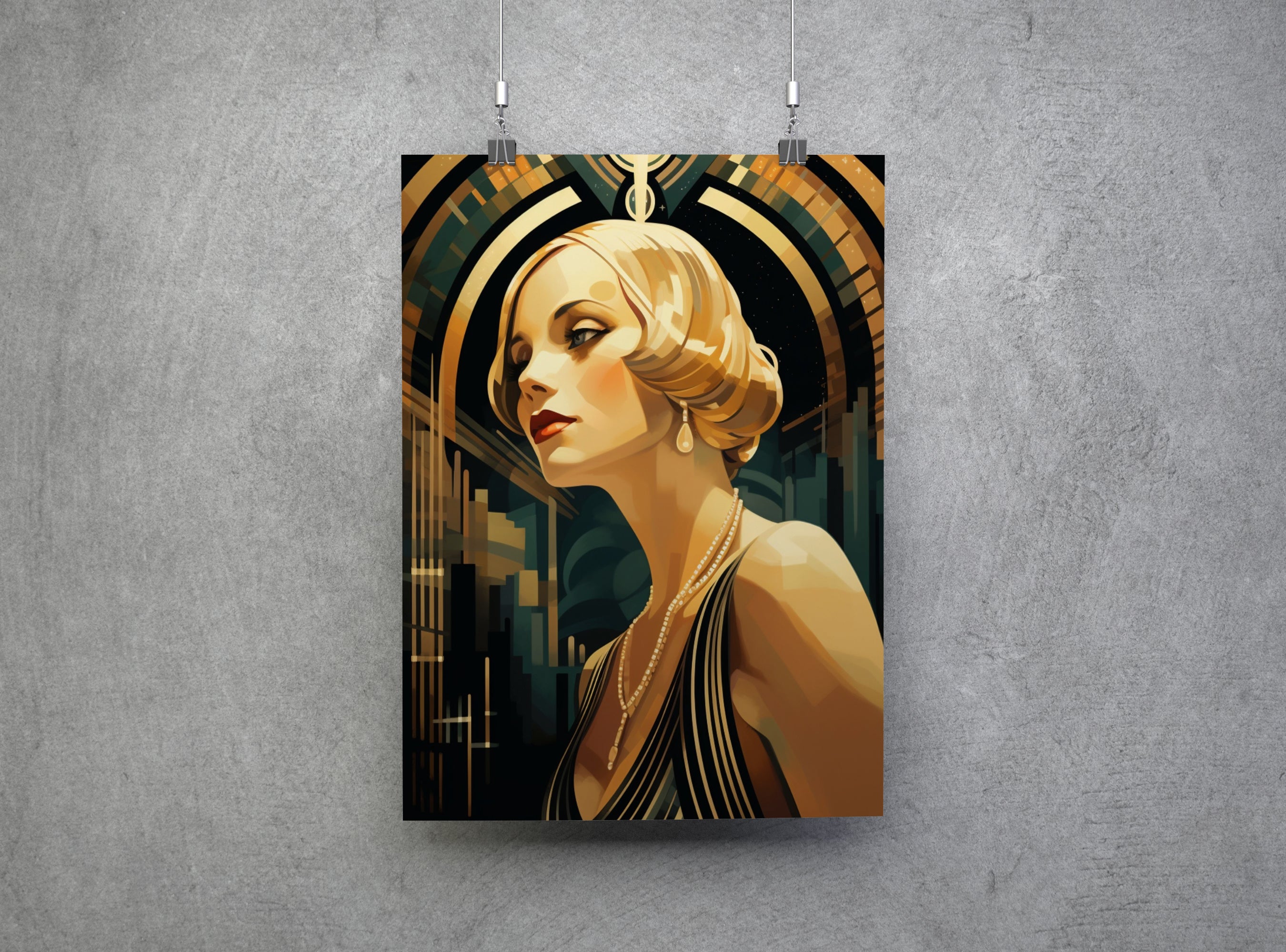 Art Deco Lady 42 Canvas Print: 1920s Style Home Decor Wall Art