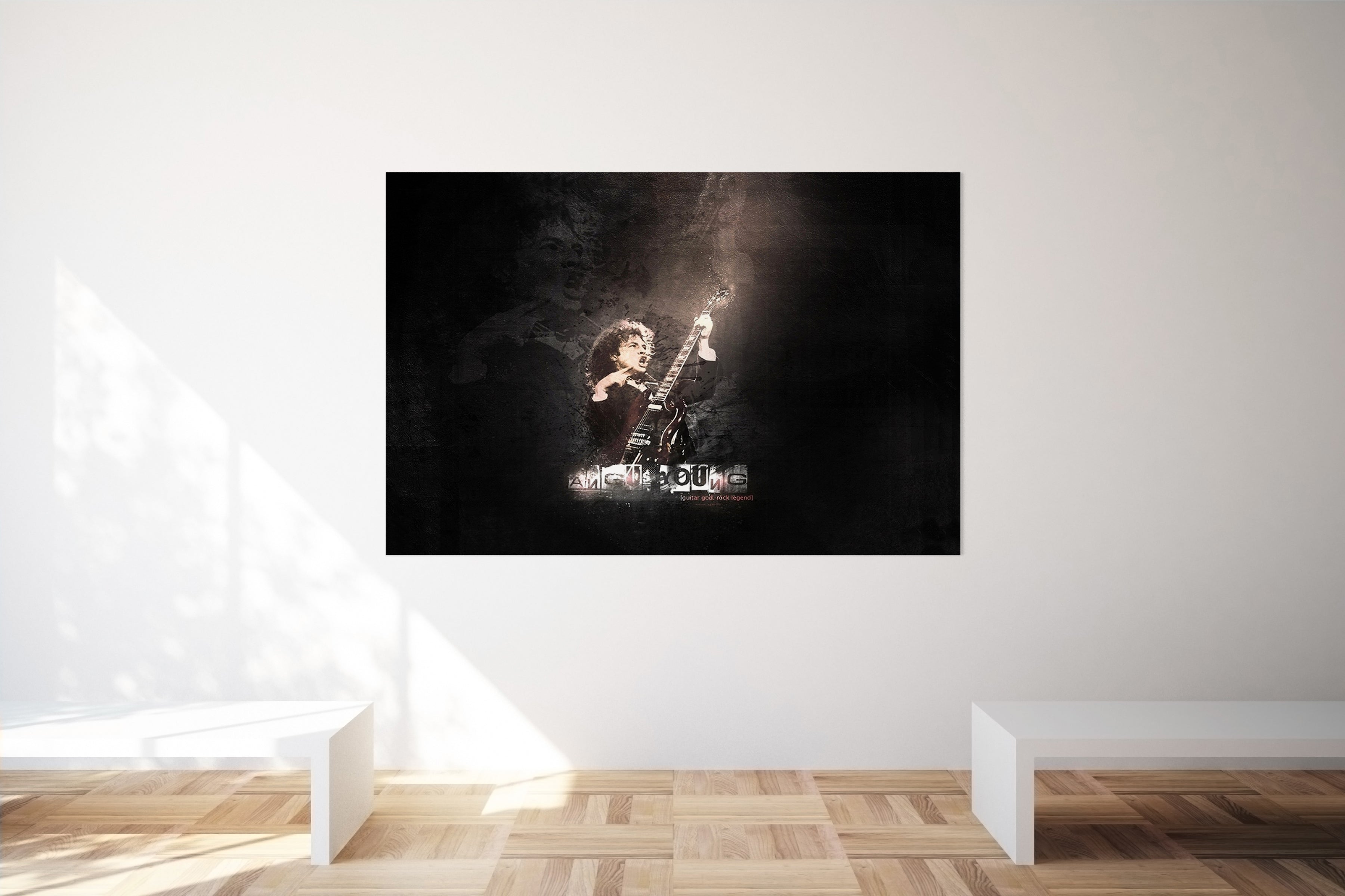 AC/DC Heavy Metal Angus Young Playing Guitar Wall Art Canvas Print