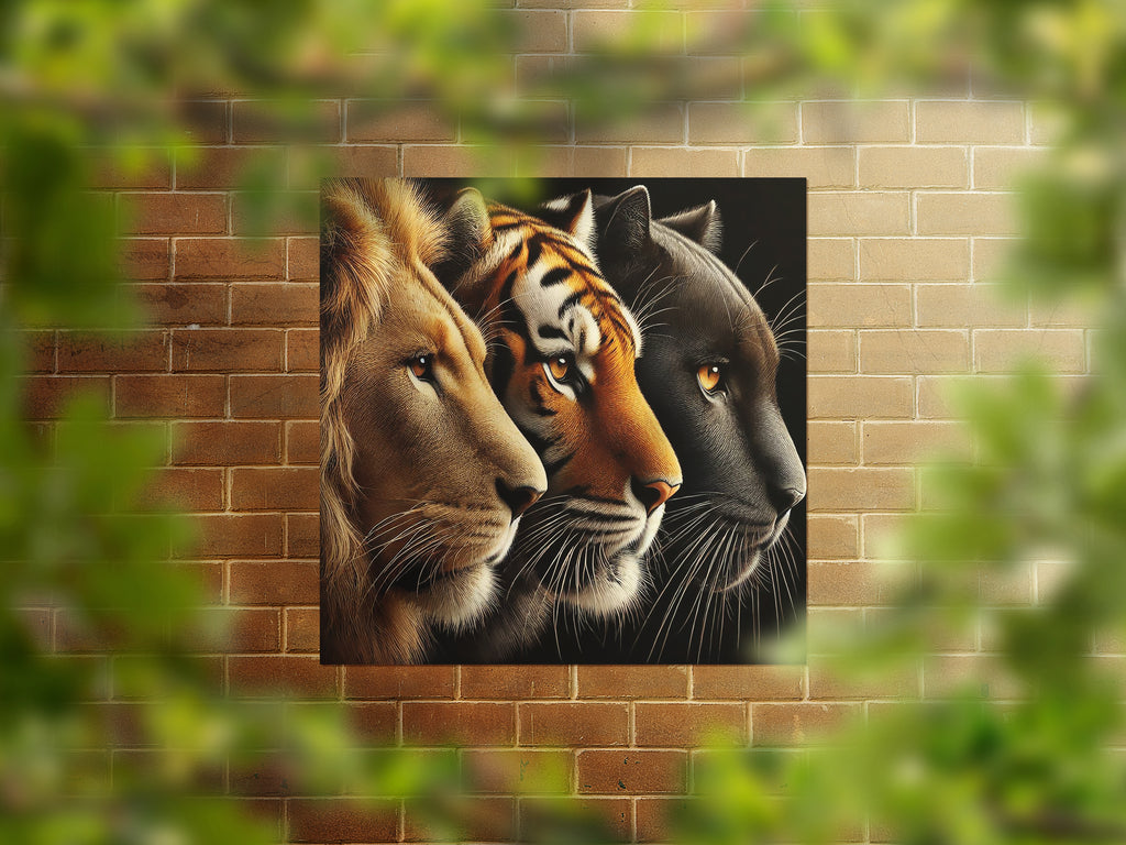 Lion, Tiger, Panther Faces Canvas Print: Big Cat Wall Art