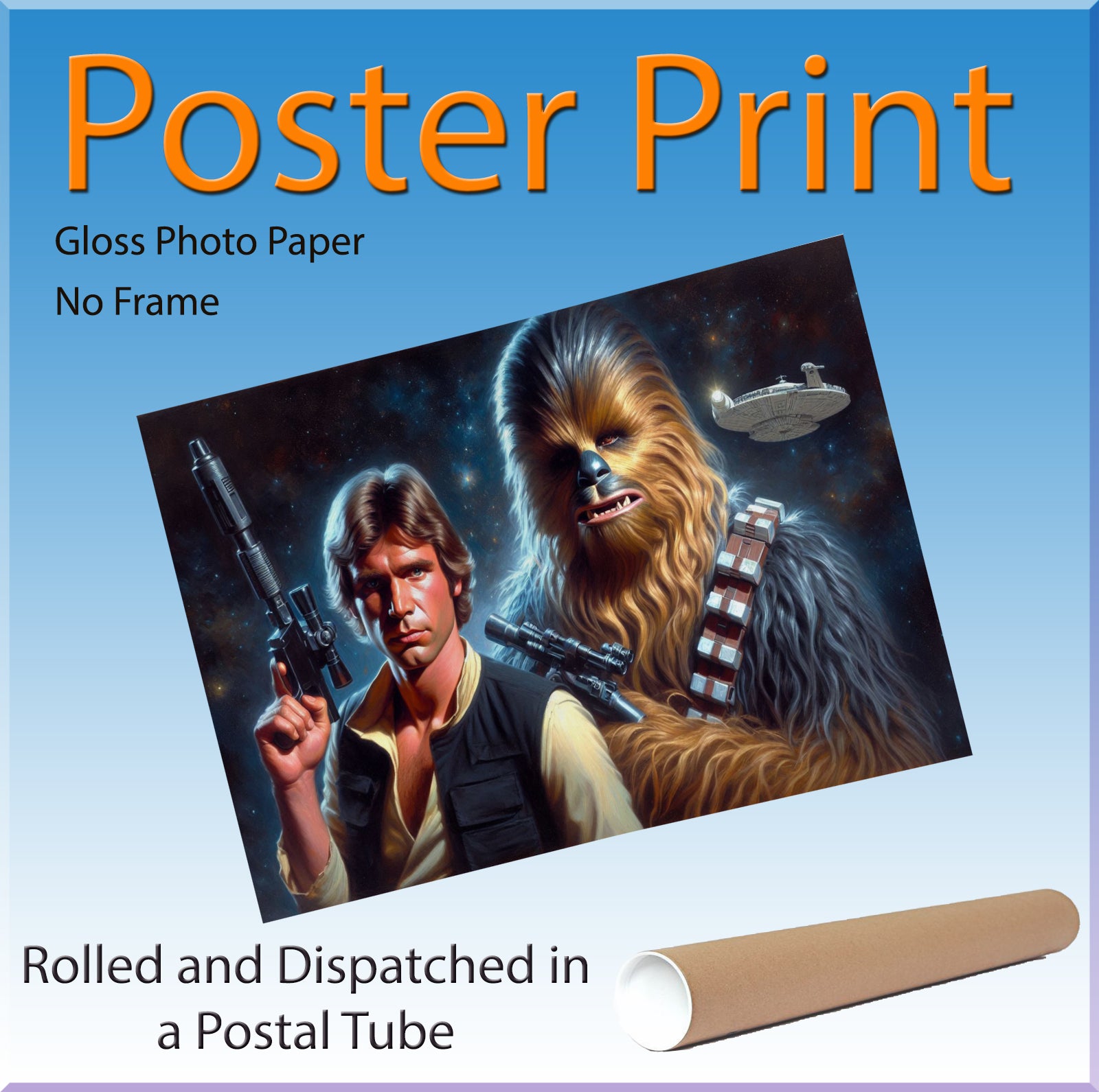 Star Wars Inspired Han Solo and Chewbacca Wall Art