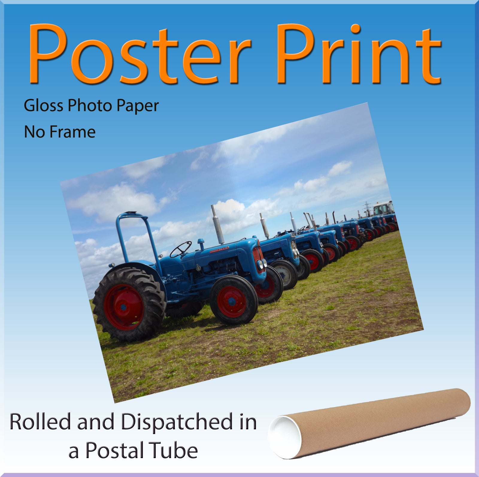 Old Fords Vintage Classic Tractors Wall Art Canvas Print