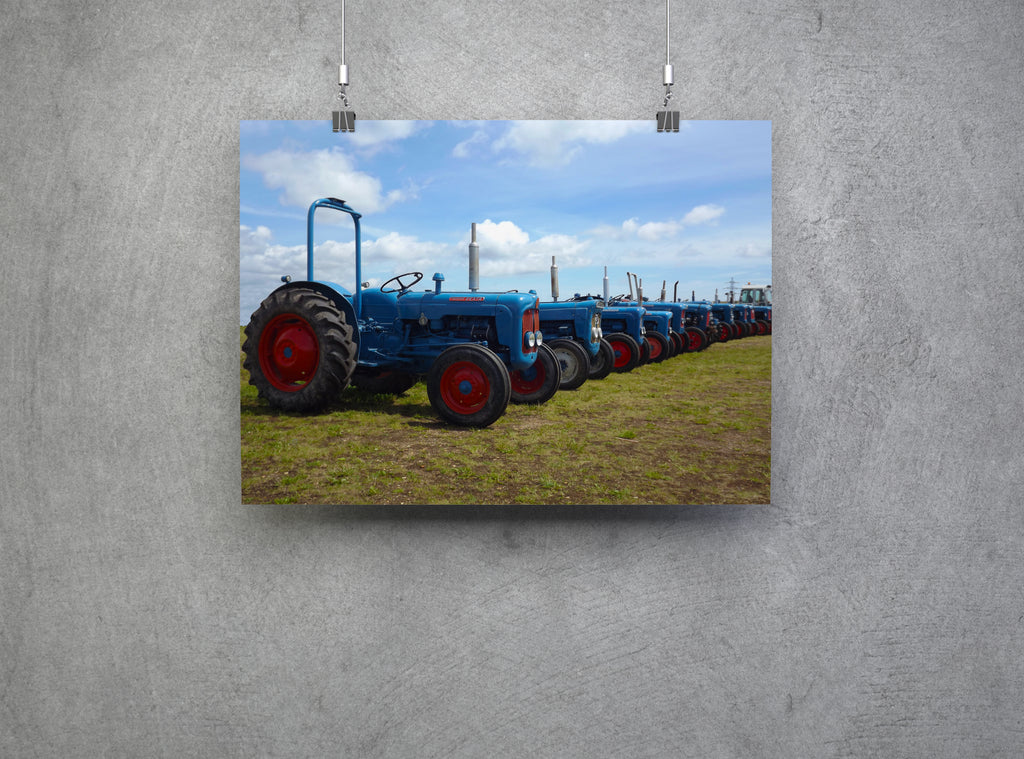 Old Fords Vintage Classic Tractors Wall Art Canvas Print