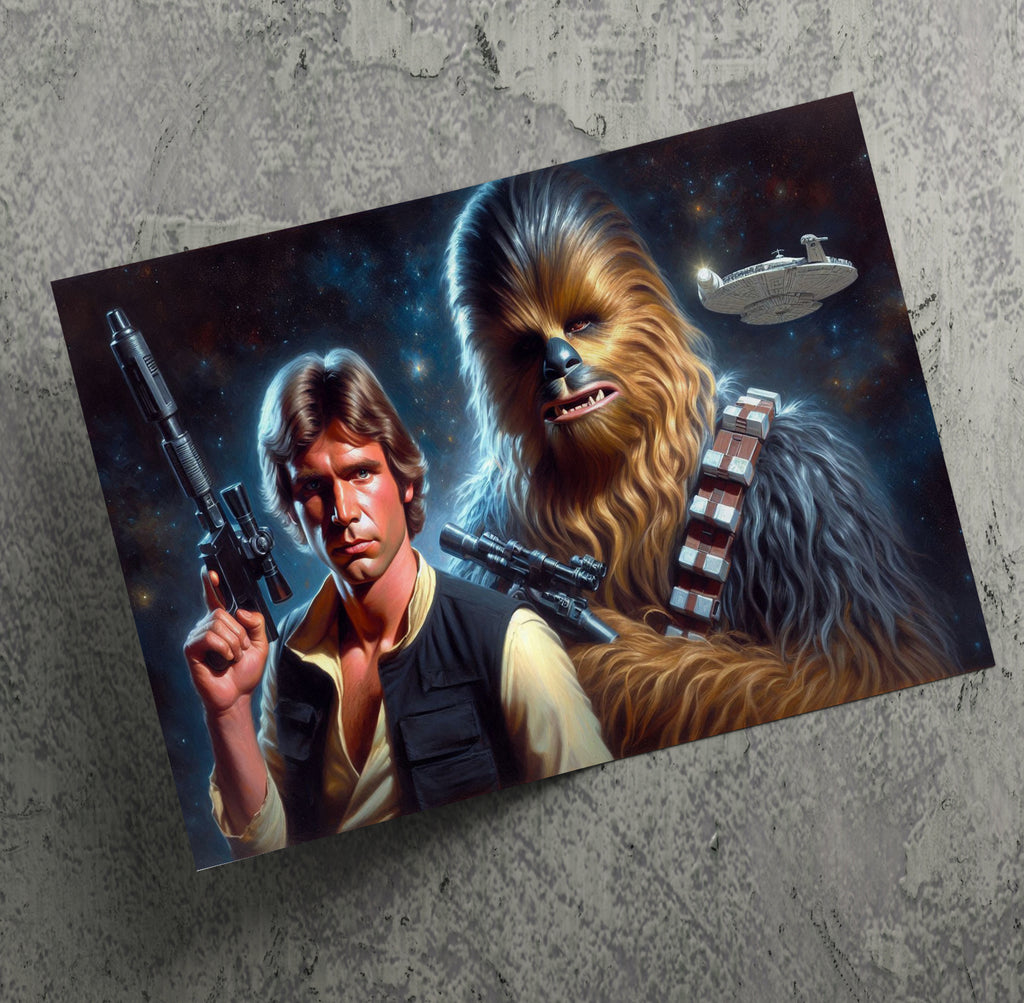 Star Wars Inspired Han Solo and Chewbacca Wall Art