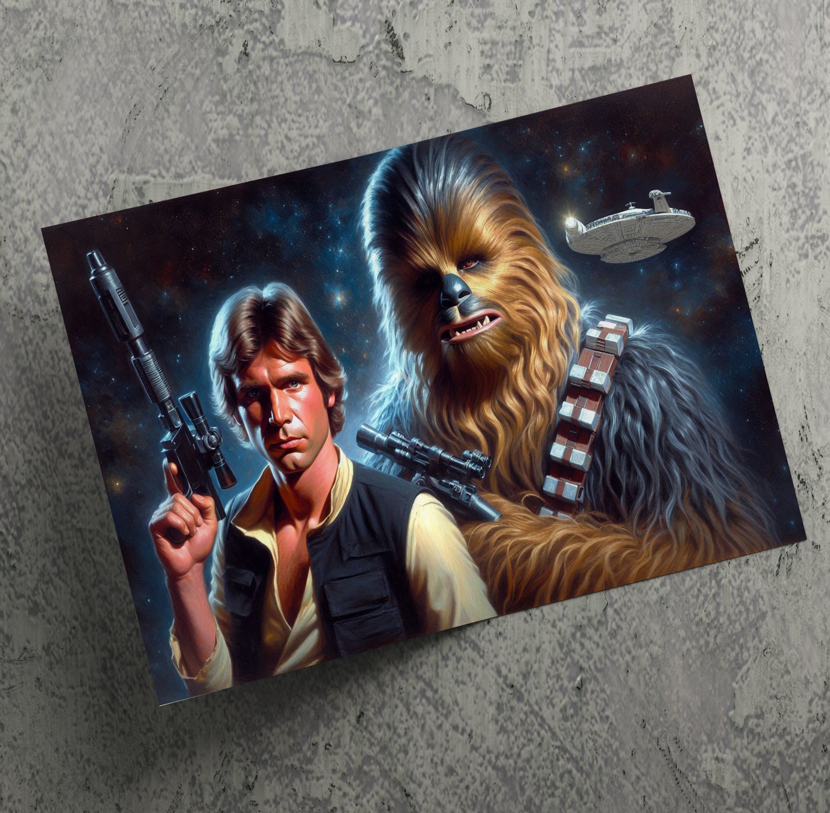 Star Wars Inspired Han Solo and Chewbacca Wall Art