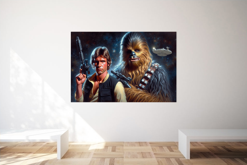 Star Wars Inspired Han Solo and Chewbacca Wall Art