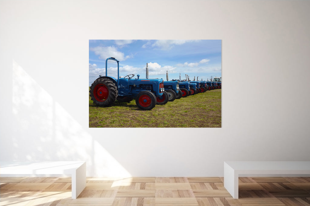 Old Fords Vintage Classic Tractors Wall Art Canvas Print