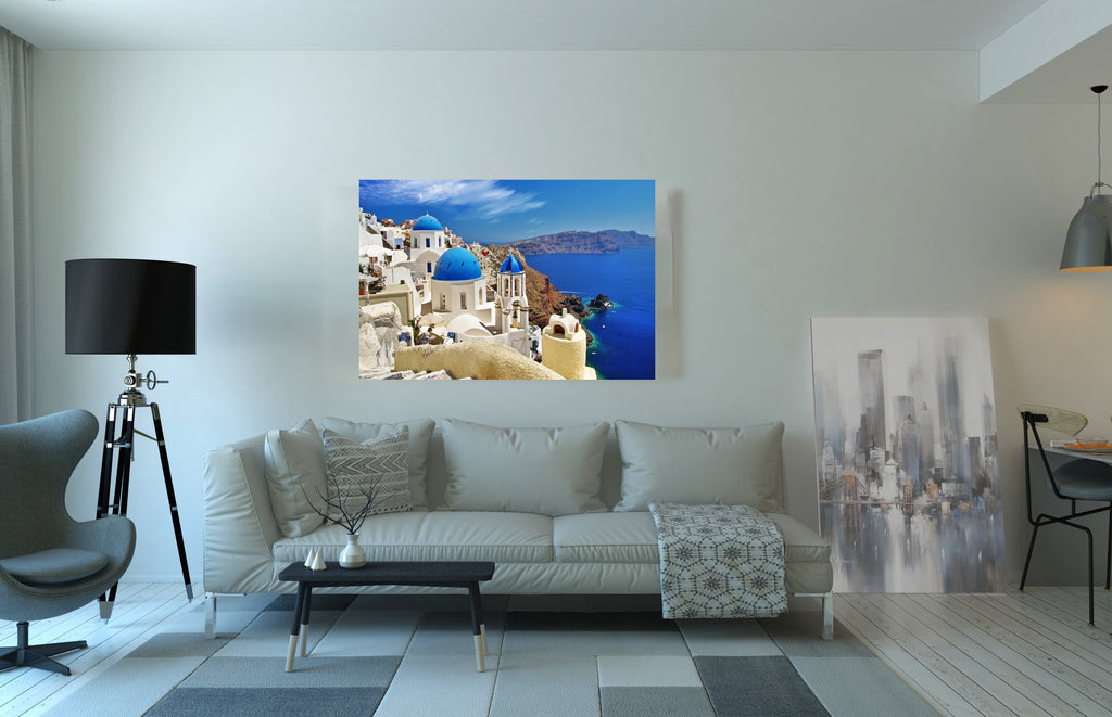 Santorini Greek Island Landscape Wall Art Canvas Print