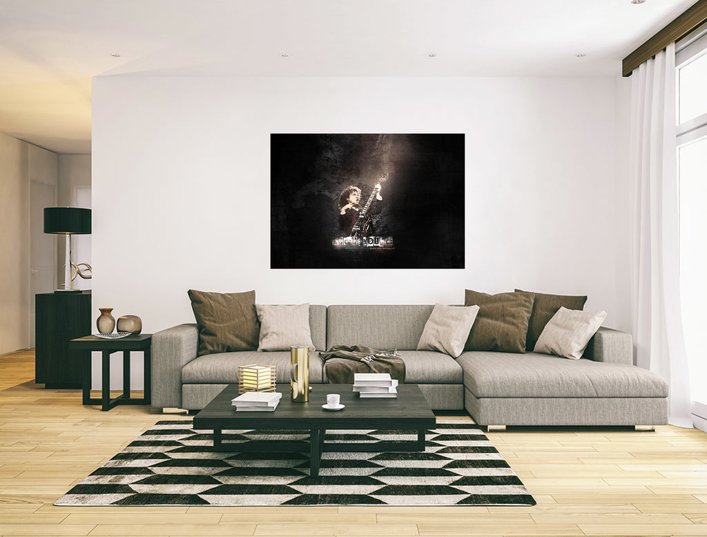 AC/DC Heavy Metal Angus Young Playing Guitar Wall Art Canvas Print