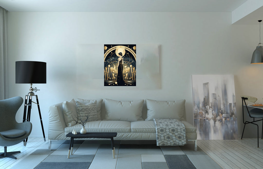 Art Deco Lady 1920's Gatsby Style Canvas Print Wall Art