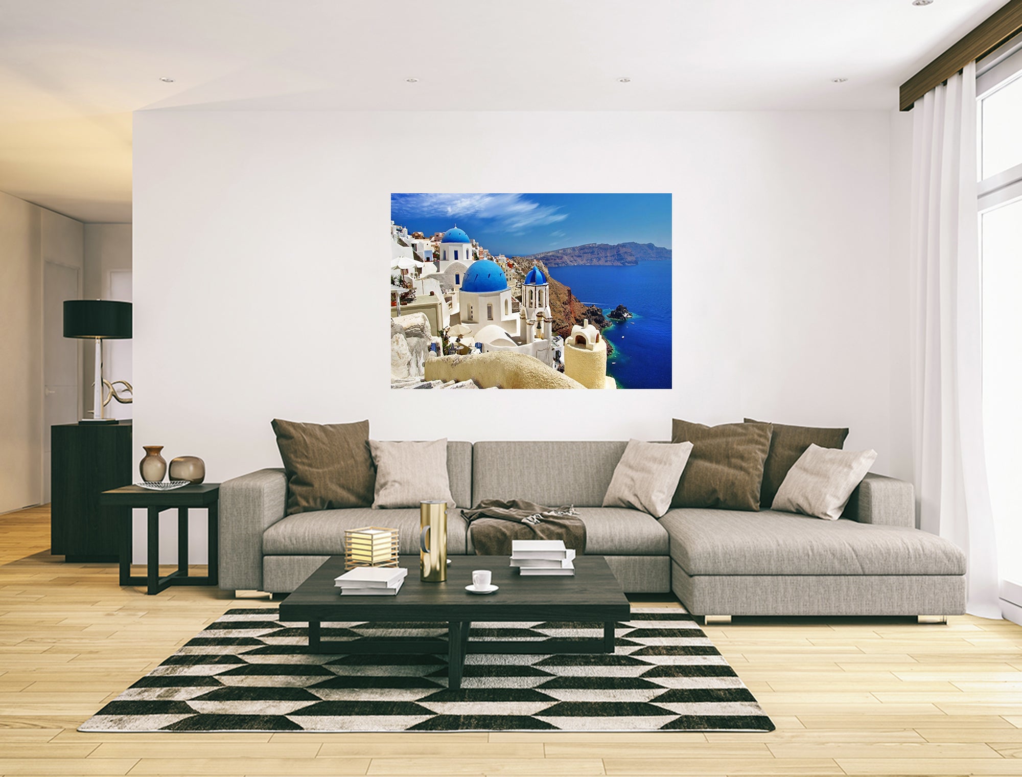 Santorini Greek Island Landscape Wall Art Canvas Print